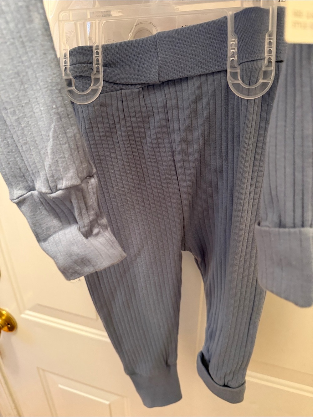 Blue Ribbed Wrap One-Piece (3-Piece Set) - Picture 2 of 5